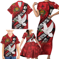 Personalised Tonga ANZAC 1915-2026 Filmstrip Family Matching Short Sleeve Bodycon Dress and Hawaiian Shirt Lest We Forget 25 April