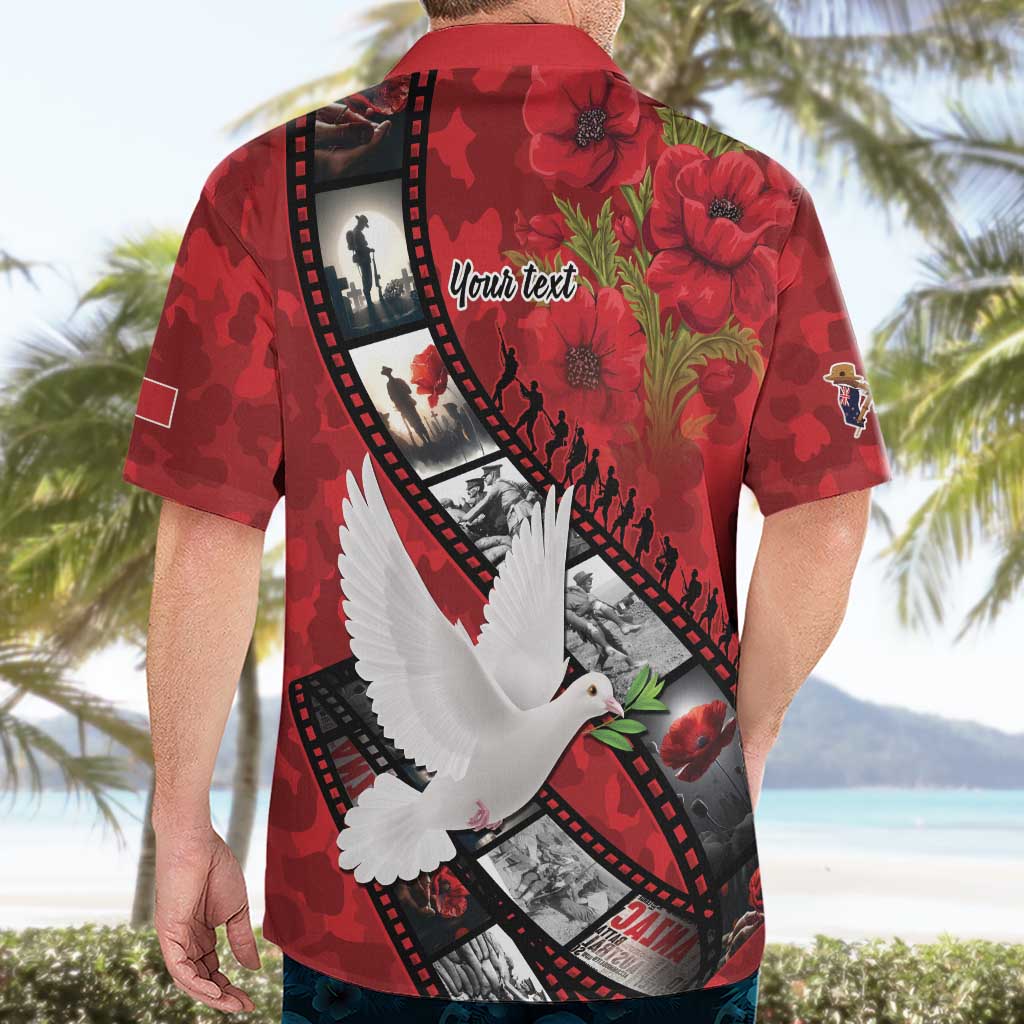 Personalised Tonga ANZAC 1915-2026 Filmstrip Hawaiian Shirt Lest We Forget 25 April LT9 - Polynesian Pride