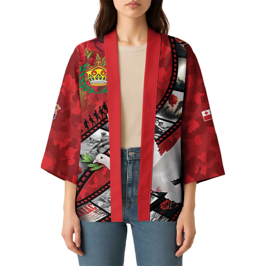 Personalised Tonga ANZAC 1915-2026 Filmstrip Kimono Lest We Forget 25 April