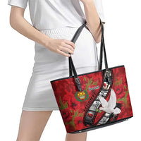 Personalised Tonga ANZAC 1915-2026 Filmstrip Leather Tote Bag Lest We Forget 25 April
