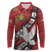 Personalised Tonga ANZAC 1915-2026 Filmstrip Long Sleeve Polo Shirt Lest We Forget 25 April