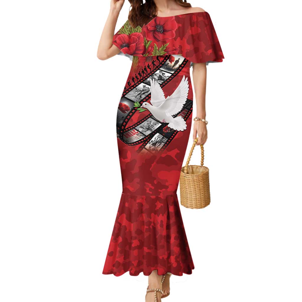 Personalised Tonga ANZAC 1915-2026 Filmstrip Mermaid Dress Lest We Forget 25 April