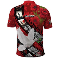 Personalised Tonga ANZAC 1915-2026 Filmstrip Polo Shirt Lest We Forget 25 April
