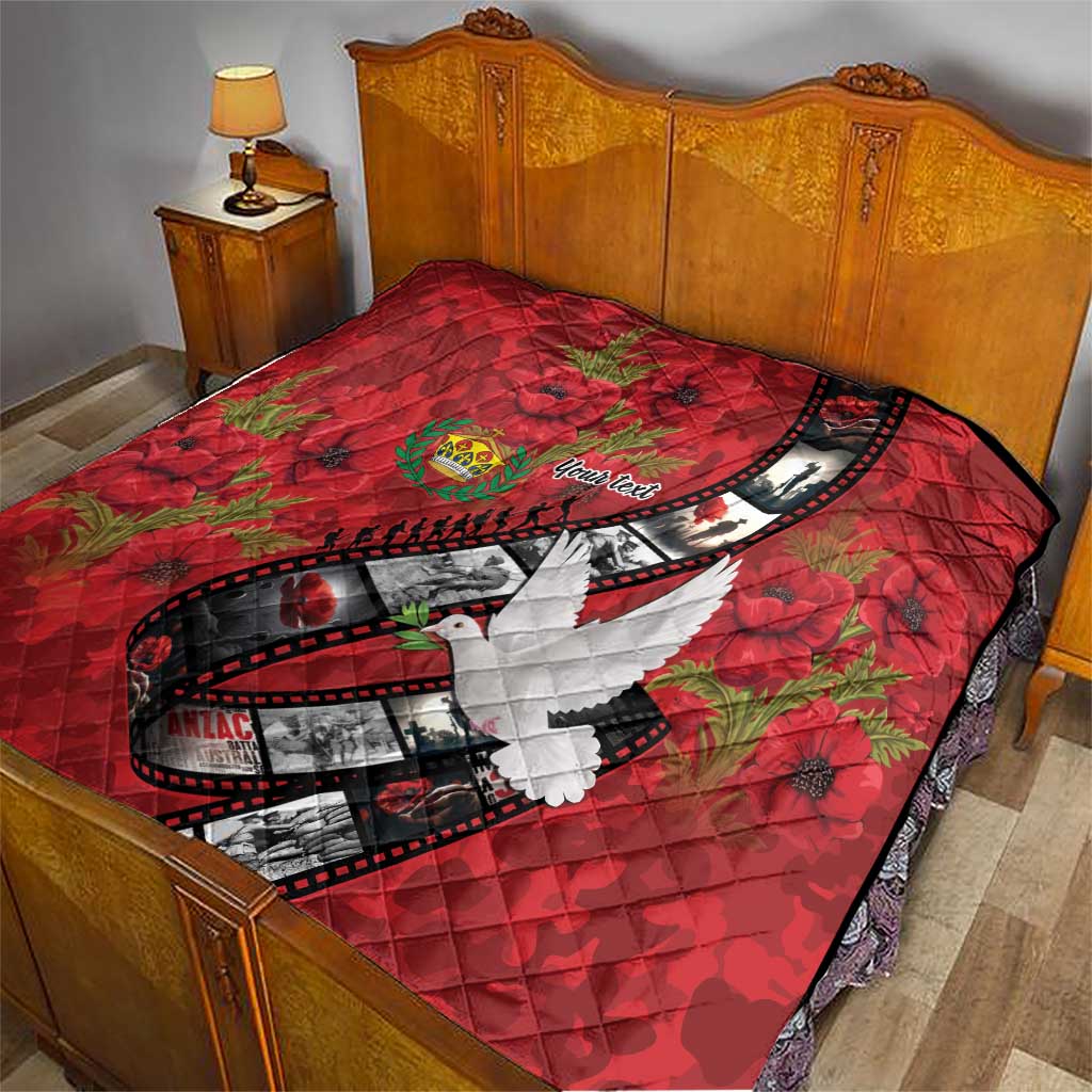 Personalised Tonga ANZAC 1915-2026 Filmstrip Quilt Lest We Forget 25 April