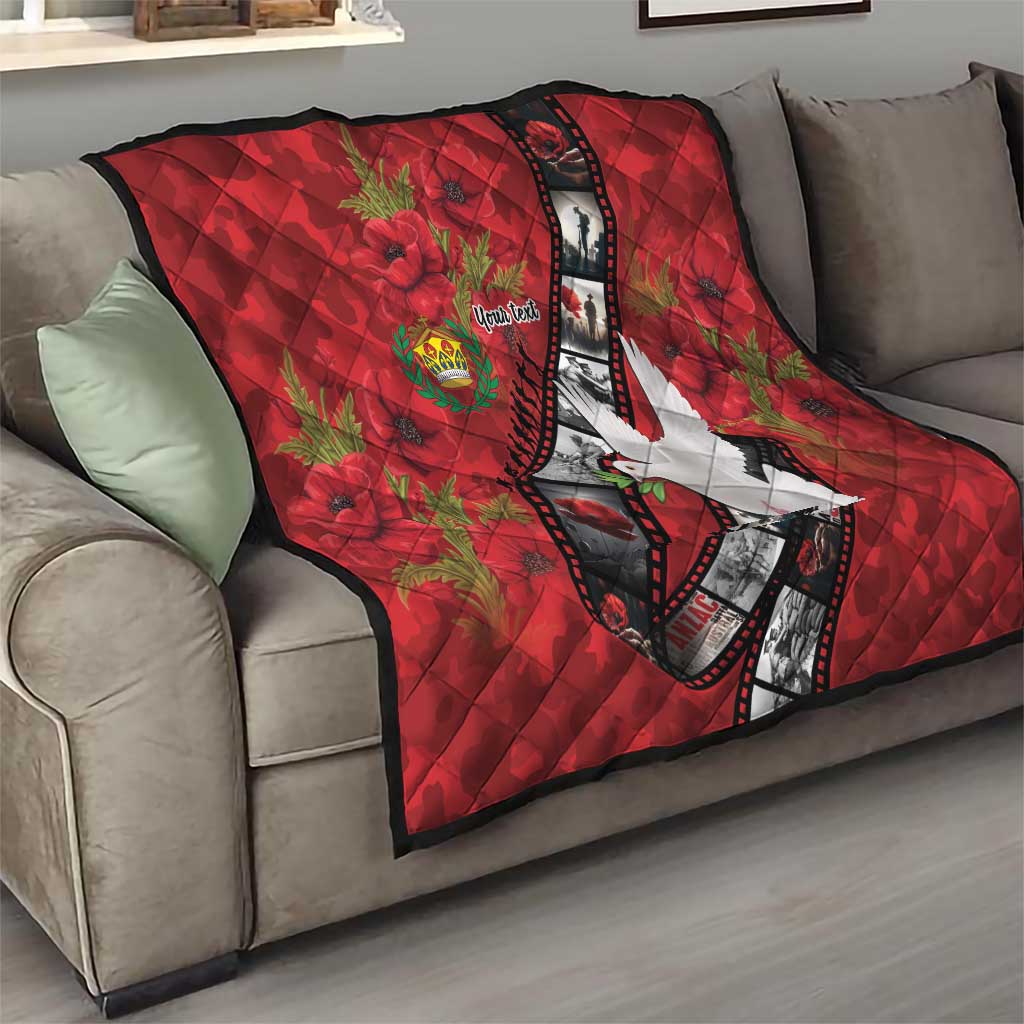 Personalised Tonga ANZAC 1915-2026 Filmstrip Quilt Lest We Forget 25 April