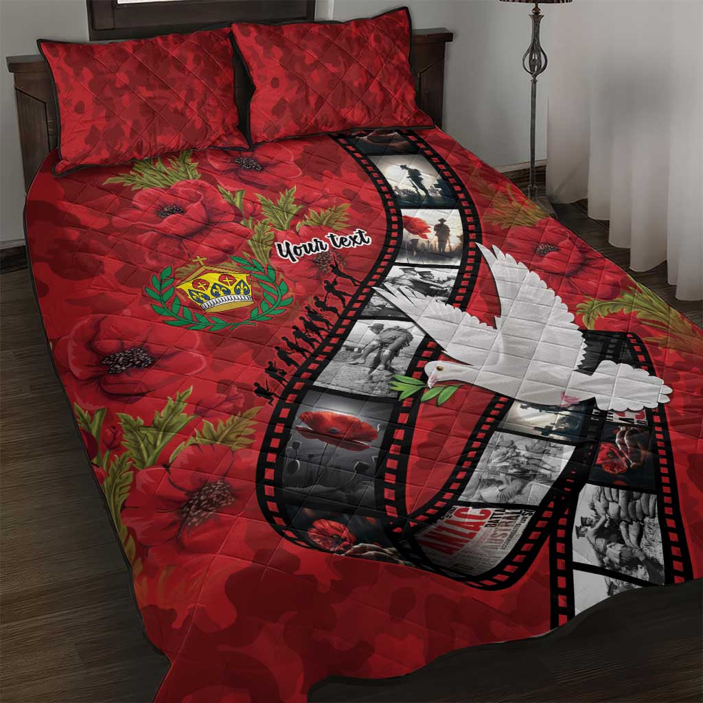 Personalised Tonga ANZAC 1915-2026 Filmstrip Quilt Bed Set Lest We Forget 25 April