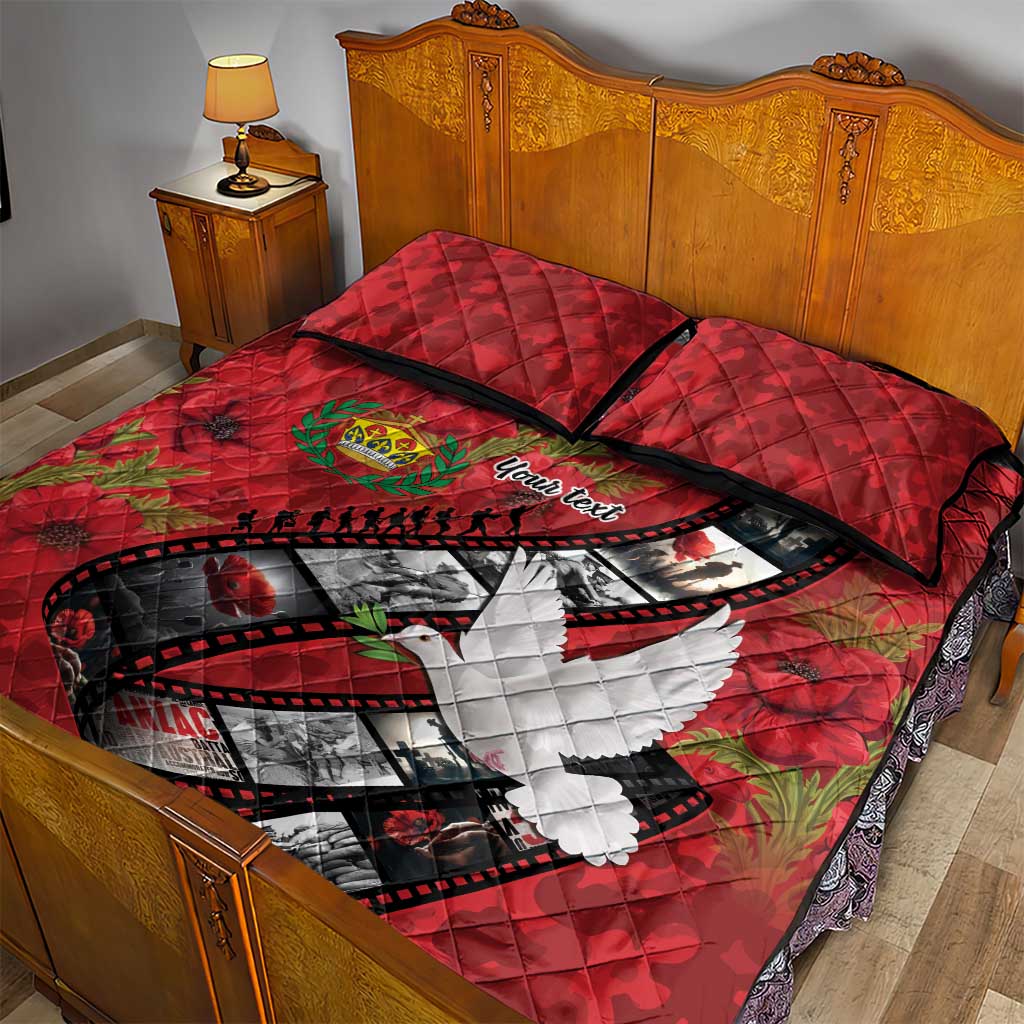 Personalised Tonga ANZAC 1915-2026 Filmstrip Quilt Bed Set Lest We Forget 25 April