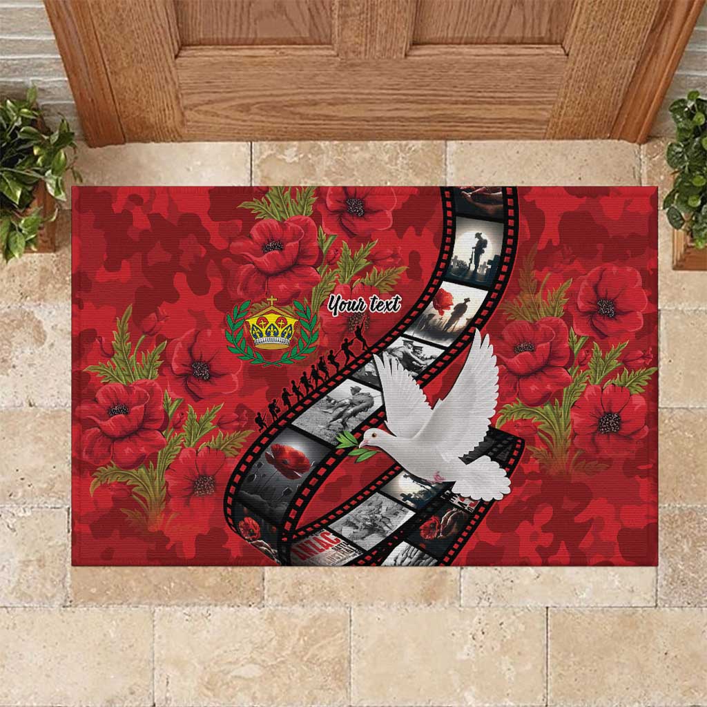 Personalised Tonga ANZAC 1915-2026 Filmstrip Rubber Doormat Lest We Forget 25 April