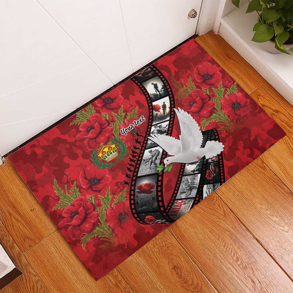 Personalised Tonga ANZAC 1915-2026 Filmstrip Rubber Doormat Lest We Forget 25 April