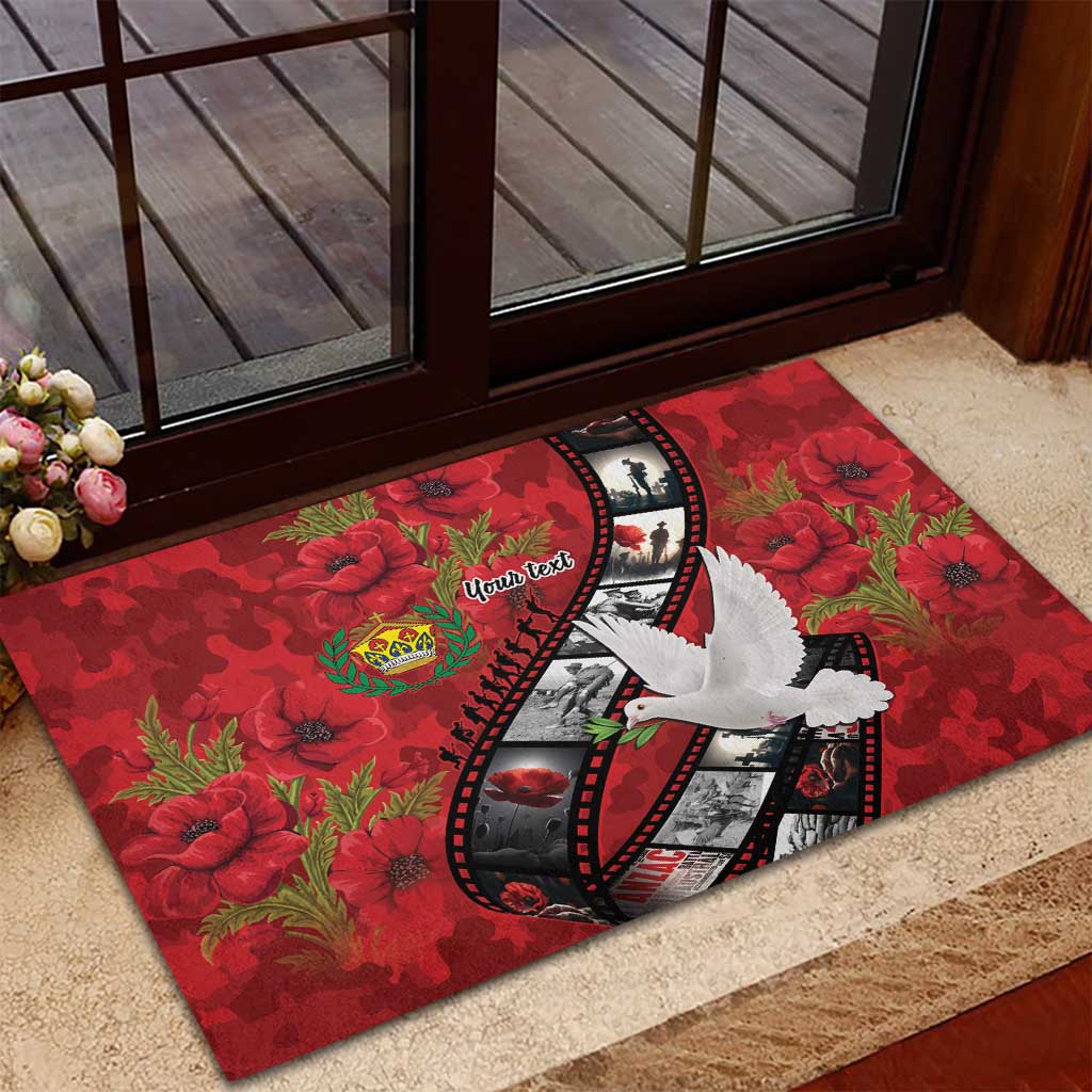 Personalised Tonga ANZAC 1915-2026 Filmstrip Rubber Doormat Lest We Forget 25 April