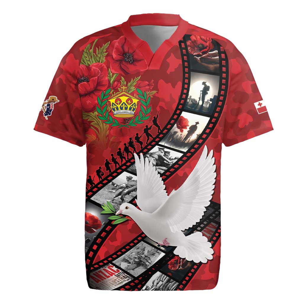 Personalised Tonga ANZAC 1915-2026 Filmstrip Rugby Jersey Lest We Forget 25 April