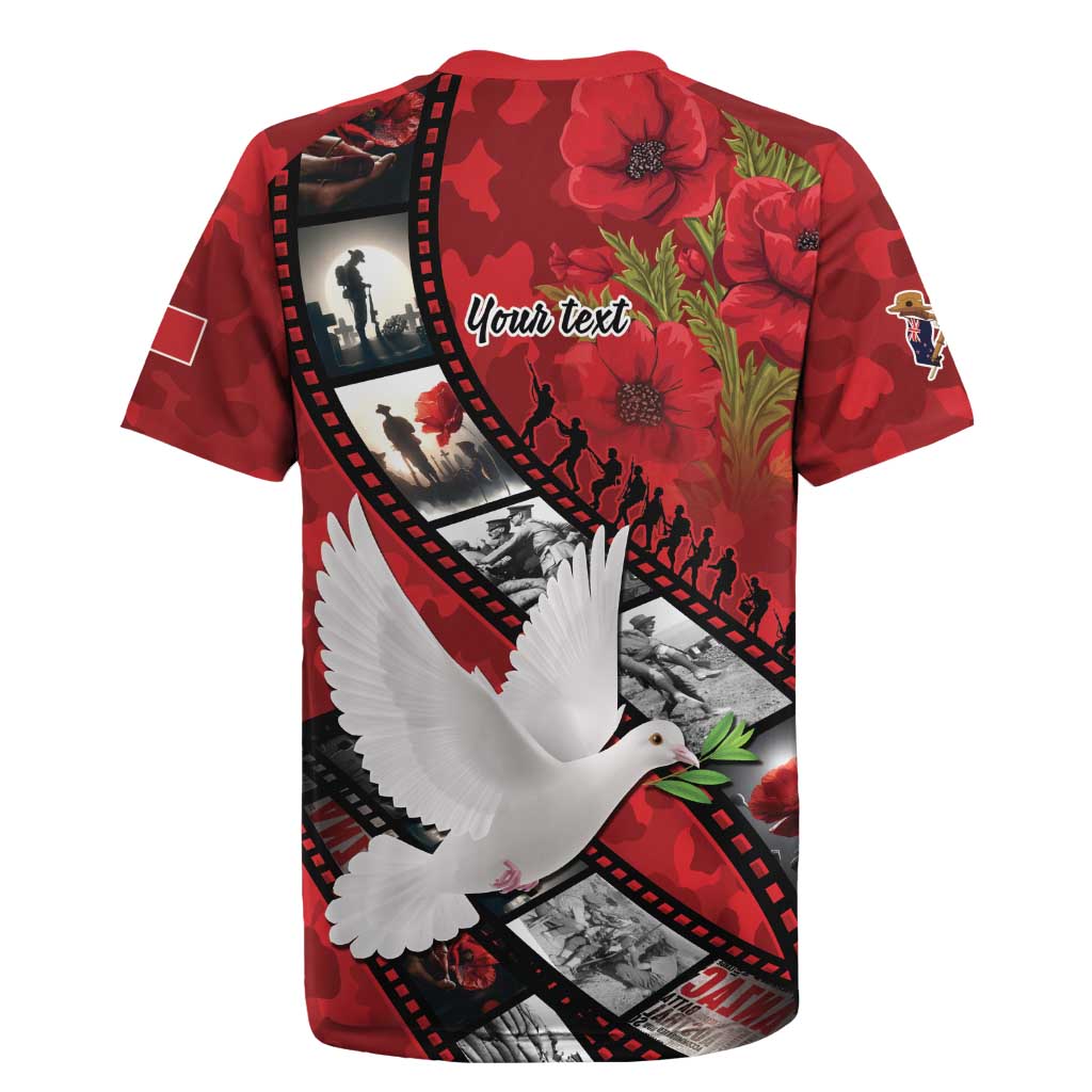 Personalised Tonga ANZAC 1915-2026 Filmstrip Rugby Jersey Lest We Forget 25 April