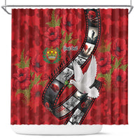 Personalised Tonga ANZAC 1915-2026 Filmstrip Shower Curtain Lest We Forget 25 April