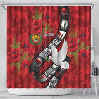 Personalised Tonga ANZAC 1915-2026 Filmstrip Shower Curtain Lest We Forget 25 April