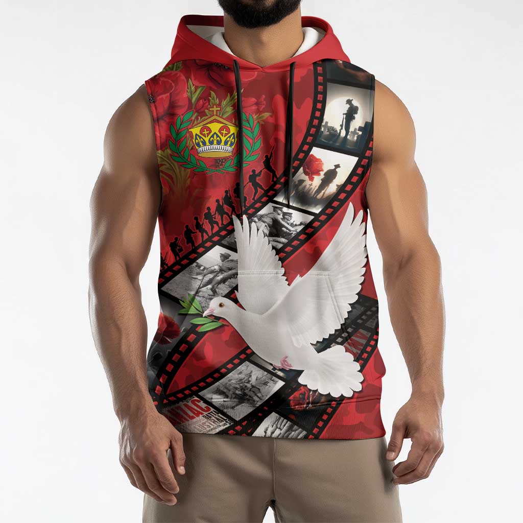 Personalised Tonga ANZAC 1915-2026 Filmstrip Sleeveless Hoodie Lest We Forget 25 April