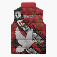 Personalised Tonga ANZAC 1915-2026 Filmstrip Sleeveless Puffer Jacket Lest We Forget 25 April