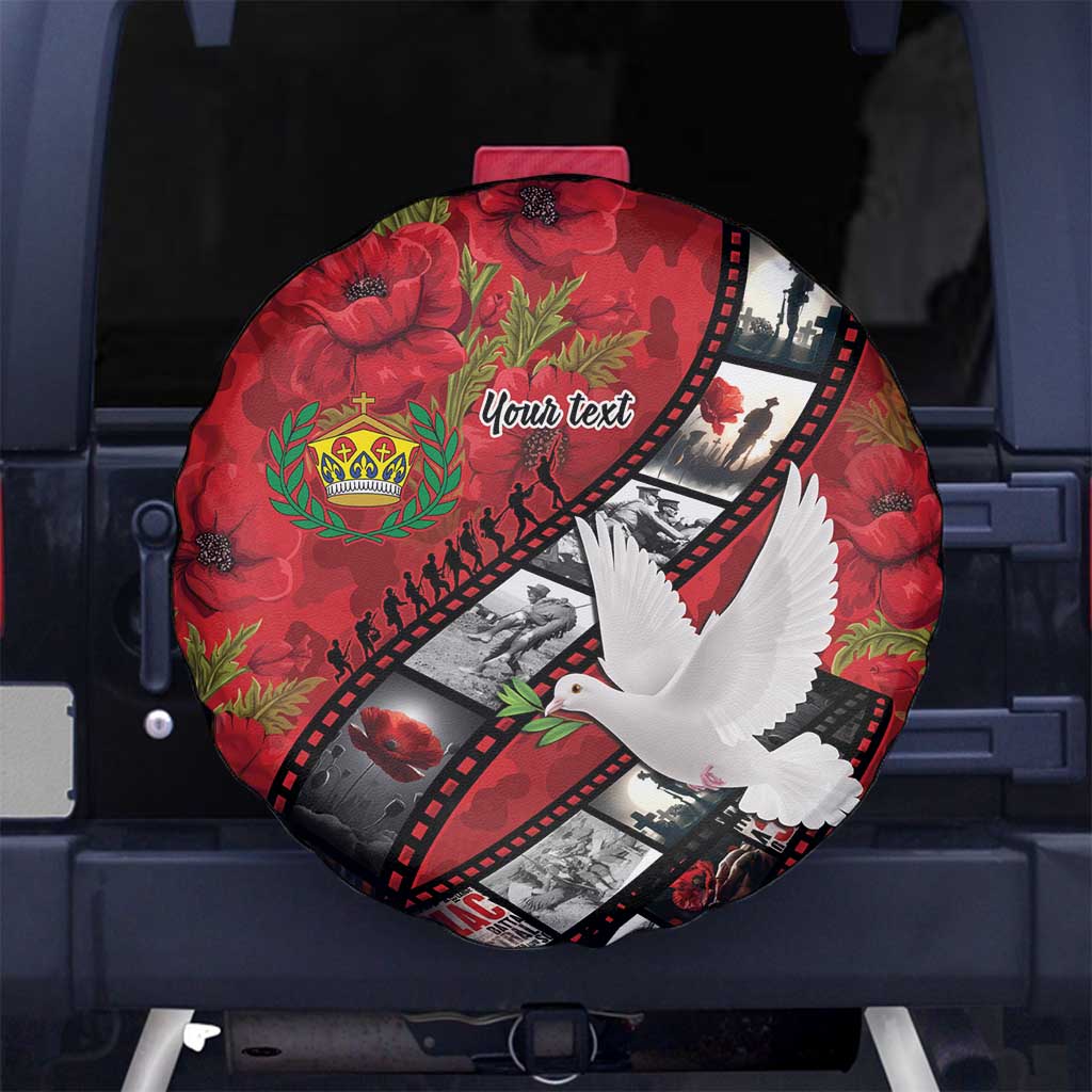 Personalised Tonga ANZAC 1915-2026 Filmstrip Spare Tire Cover Lest We Forget 25 April