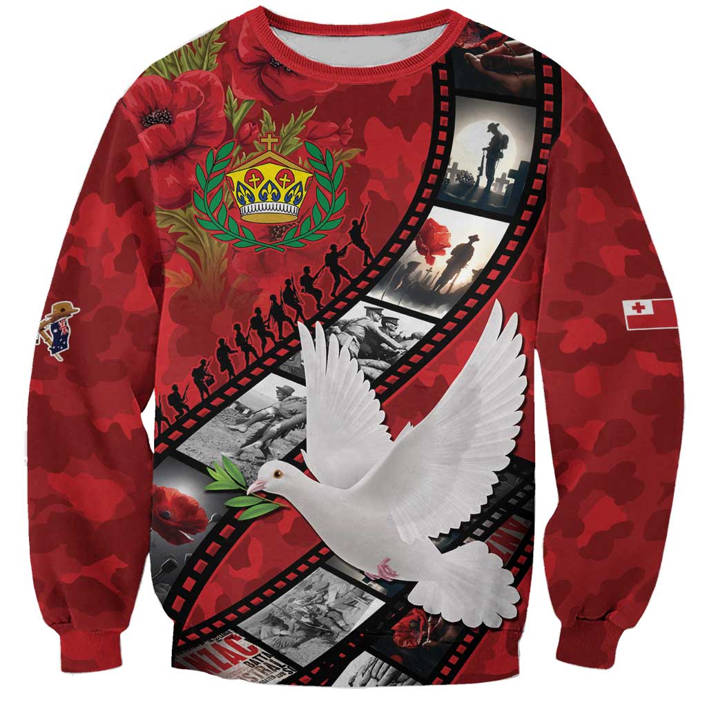 Personalised Tonga ANZAC 1915-2026 Filmstrip Sweatshirt Lest We Forget 25 April
