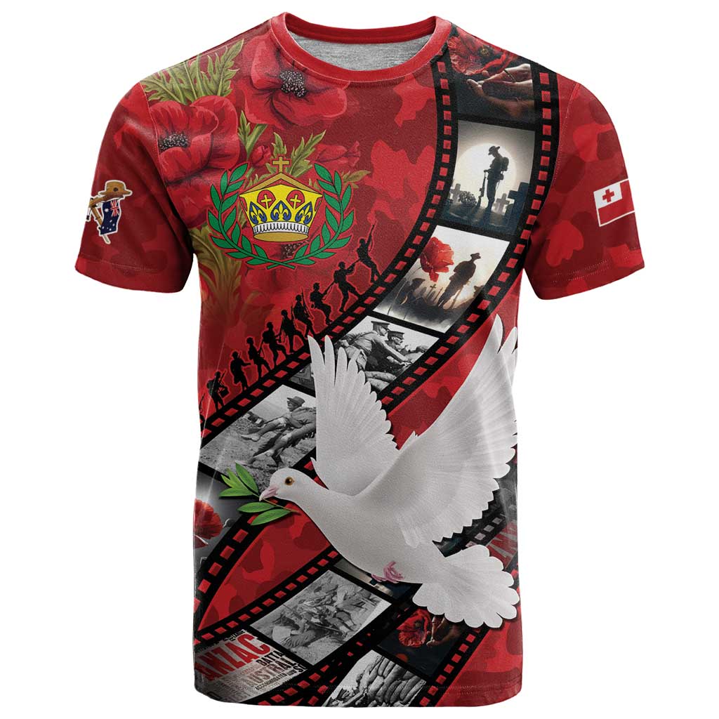 Personalised Tonga ANZAC 1915-2026 Filmstrip T Shirt Lest We Forget 25 April