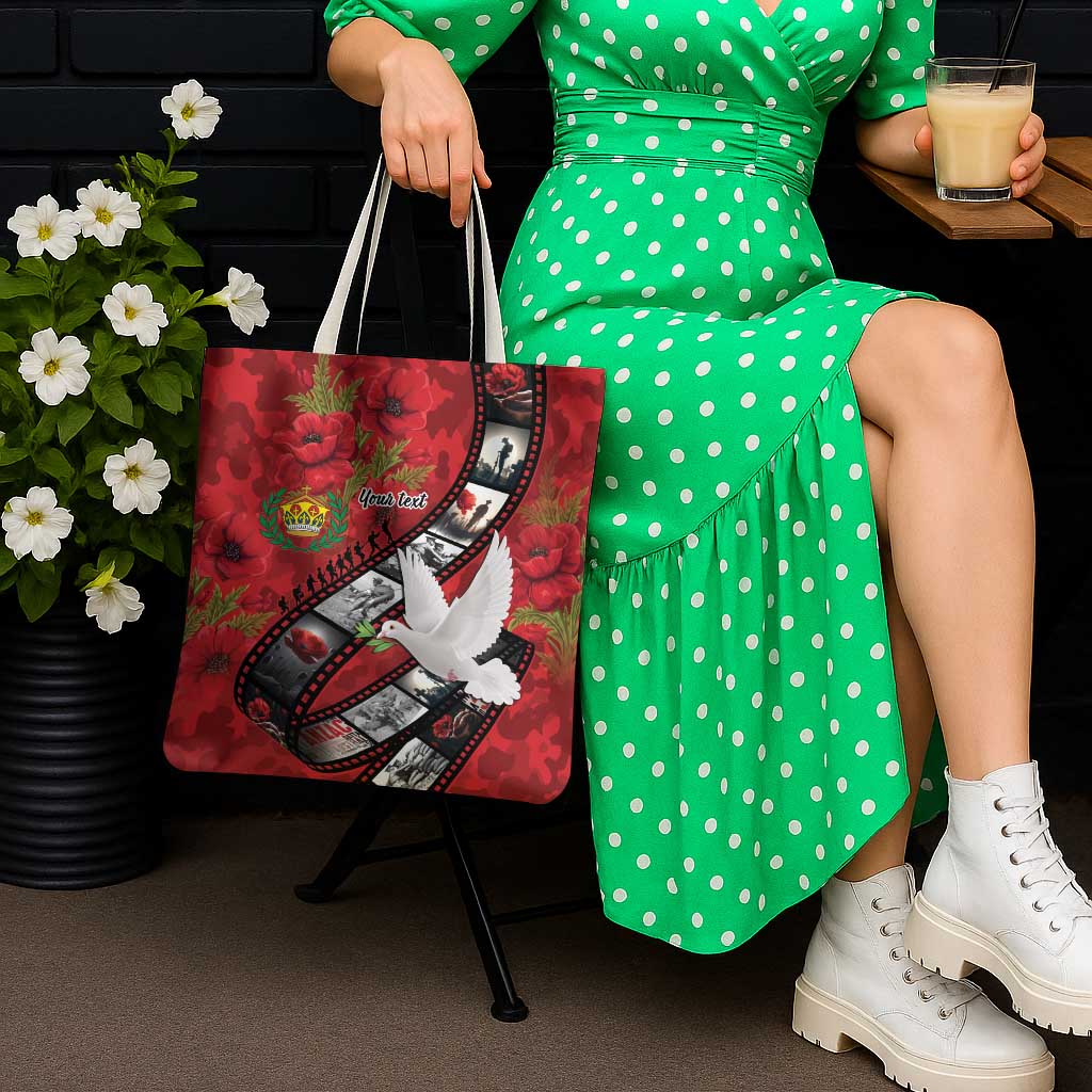 Personalised Tonga ANZAC 1915-2026 Filmstrip Tote Bag Lest We Forget 25 April