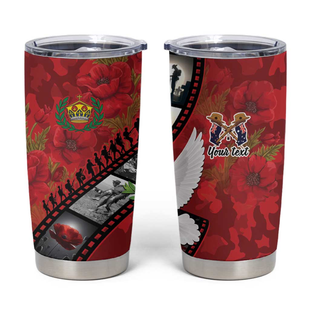 Personalised Tonga ANZAC 1915-2026 Filmstrip Tumbler Cup Lest We Forget 25 April
