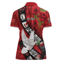 Personalised Tonga ANZAC 1915-2026 Filmstrip Women Polo Shirt Lest We Forget 25 April