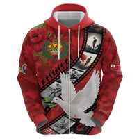 Personalised Tonga ANZAC 1915-2026 Filmstrip Zip Hoodie Lest We Forget 25 April LT9 - Polynesian Pride