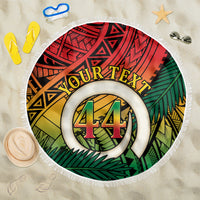 Personalised Vanuatu Yumi 44th Indipendens Dei Beach Blanket Vanuatuan Broad Tusk with Polynesian Tribal