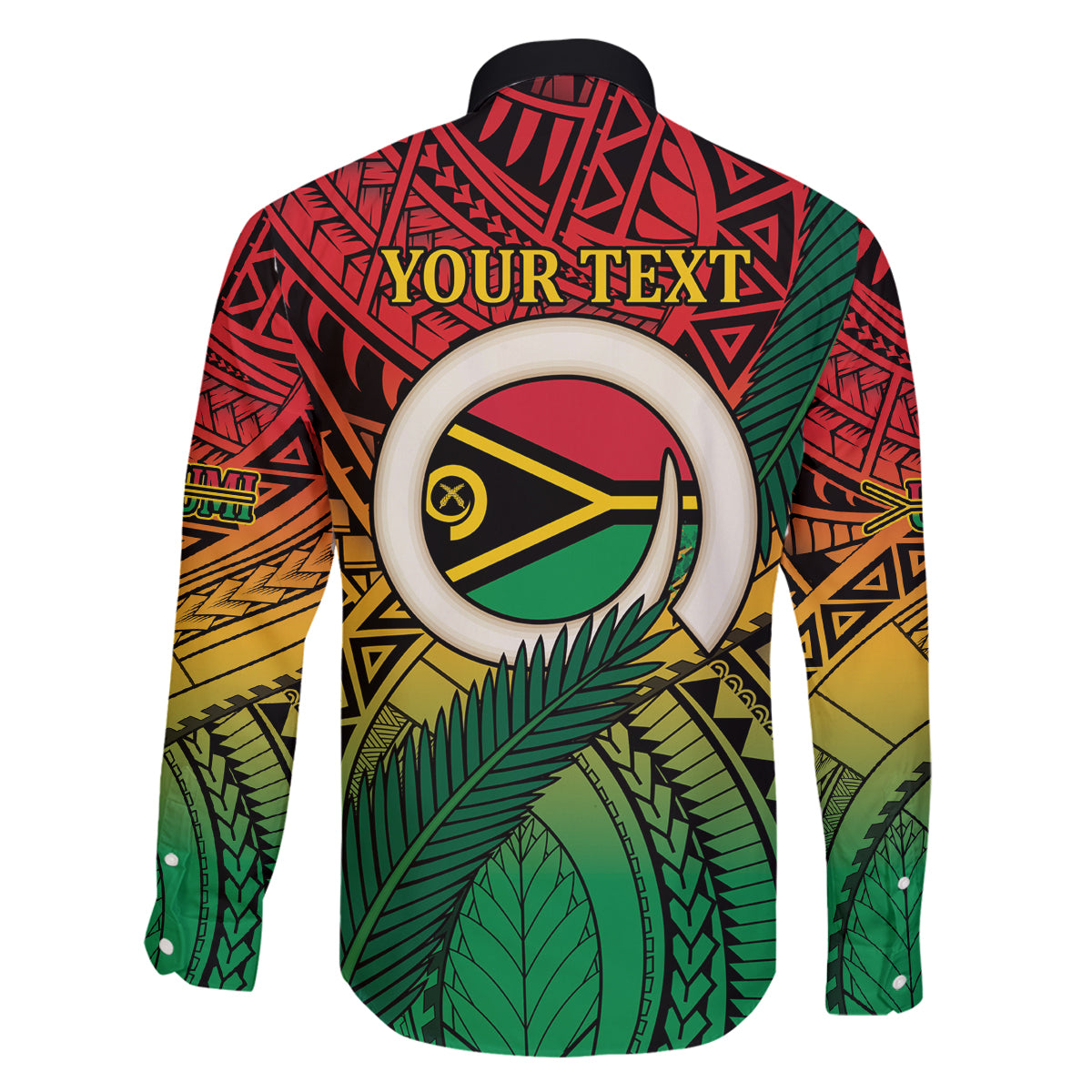 Personalised Vanuatu Yumi 44th Indipendens Dei Family Matching Off The Shoulder Long Sleeve Dress and Hawaiian Shirt Vanuatuan Broad Tusk with Polynesian Tribal