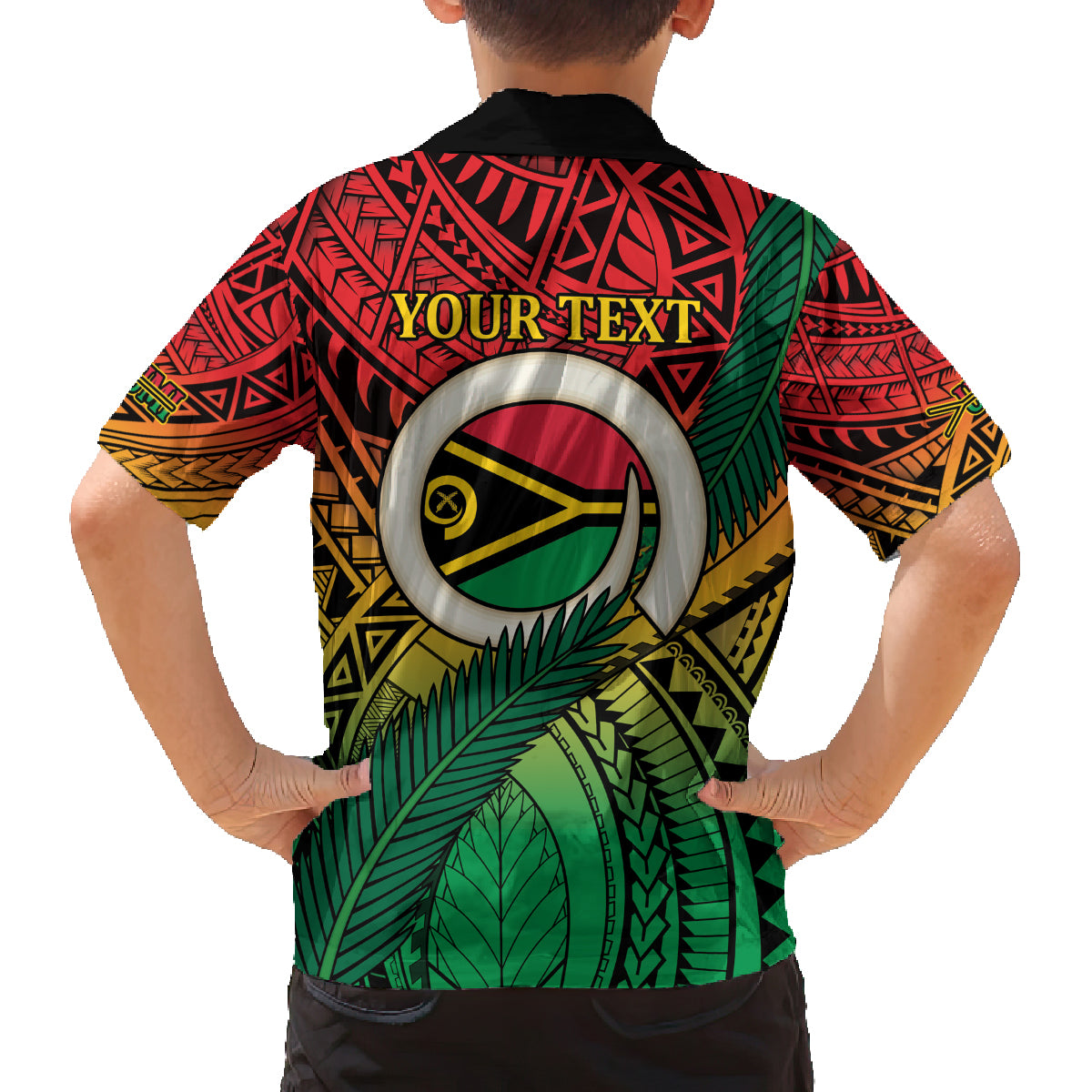 Personalised Vanuatu Yumi 44th Indipendens Dei Family Matching Off Shoulder Short Dress and Hawaiian Shirt Vanuatuan Broad Tusk with Polynesian Tribal LT9 - Polynesian Pride