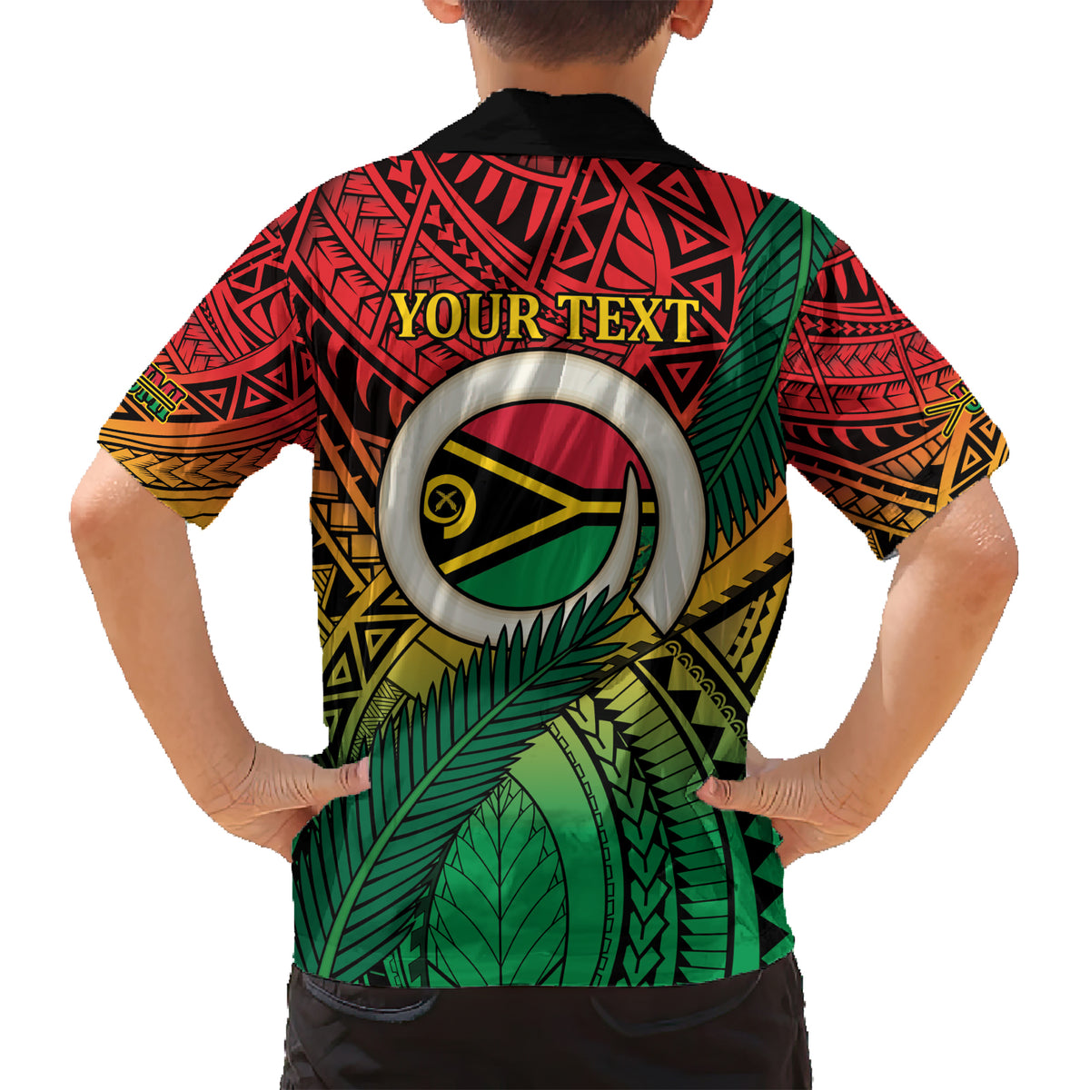 Personalised Vanuatu Yumi 44th Indipendens Dei Family Matching Short Sleeve Bodycon Dress and Hawaiian Shirt Vanuatuan Broad Tusk with Polynesian Tribal