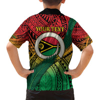 Personalised Vanuatu Yumi 44th Indipendens Dei Family Matching Short Sleeve Bodycon Dress and Hawaiian Shirt Vanuatuan Broad Tusk with Polynesian Tribal