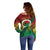 Personalised Vanuatu Yumi 44th Indipendens Dei Off Shoulder Sweater Vanuatuan Broad Tusk with Polynesian Tribal