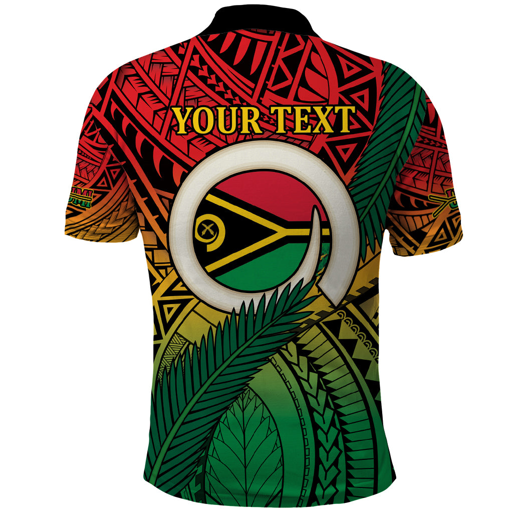 Personalised Vanuatu Yumi 44th Indipendens Dei Polo Shirt Vanuatuan Broad Tusk with Polynesian Tribal
