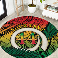 Personalised Vanuatu Yumi 44th Indipendens Dei Round Carpet Vanuatuan Broad Tusk with Polynesian Tribal LT9 Reggae - Polynesian Pride