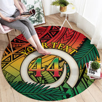 Personalised Vanuatu Yumi 44th Indipendens Dei Round Carpet Vanuatuan Broad Tusk with Polynesian Tribal LT9 - Polynesian Pride