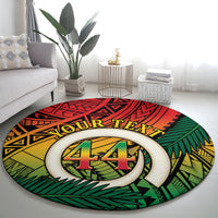 Personalised Vanuatu Yumi 44th Indipendens Dei Round Carpet Vanuatuan Broad Tusk with Polynesian Tribal LT9 - Polynesian Pride