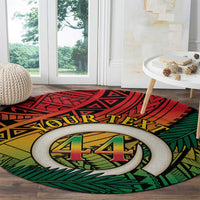 Personalised Vanuatu Yumi 44th Indipendens Dei Round Carpet Vanuatuan Broad Tusk with Polynesian Tribal LT9 - Polynesian Pride