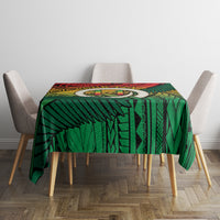 Personalised Vanuatu Yumi 44th Indipendens Dei Tablecloth Vanuatuan Broad Tusk with Polynesian Tribal