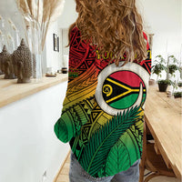 Personalised Vanuatu Yumi 44th Indipendens Dei Women Casual Shirt Vanuatuan Broad Tusk with Polynesian Tribal