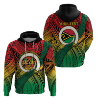 Personalised Vanuatu Yumi 44th Indipendens Dei Zip Hoodie Vanuatuan Broad Tusk with Polynesian Tribal