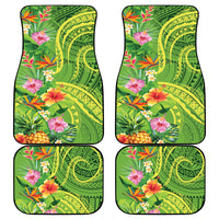 Polynesian Tribal Flower Tattoo Car Mats Special Lime Green Vibe