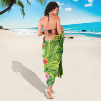 Polynesian Tribal Flower Tattoo Sarong Special Lime Green Vibe
