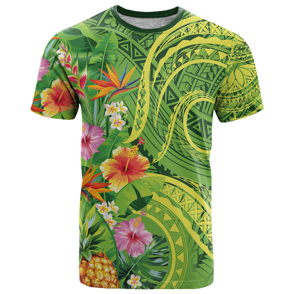 Polynesian Tribal Flower Tattoo T Shirt Special Lime Green Vibe LT9 Lime Green - Polynesian Pride