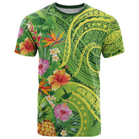 Polynesian Tribal Flower Tattoo T Shirt Special Lime Green Vibe