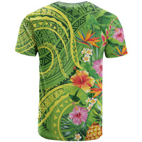 Polynesian Tribal Flower Tattoo T Shirt Special Lime Green Vibe