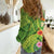 Polynesian Tribal Flower Tattoo Women Casual Shirt Special Lime Green Vibe