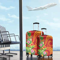 Polynesian Tribal Flower Tattoo Luggage Cover Special Vermilion Vibe LT9 - Polynesian Pride