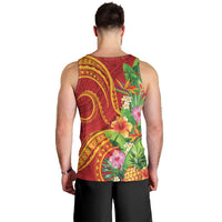 Polynesian Tribal Flower Tattoo Men Tank Top Special Vermilion Vibe