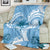 Polynesian Hibiscus Flower Tribal Blanket Blue Color
